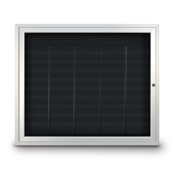Outdoor Enclosed Combo Board, 72"x36", Satin Frame/Grey & Cork